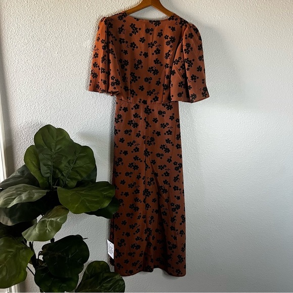 ASOS New Brown and Black Floral Print Dress 4 - Picture 10 of 11